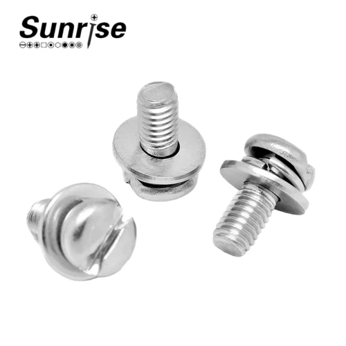 Tampoane cu arc Șaibe plate Fante Șuruburi combinate triple cu cap rotund